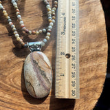 Picture Jasper Sterling Silver overlay Pendant Necklace