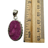 Pink Cobalto Calcite Druzy Solid 925 Sterling Silver Pendant