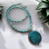 Blue Apatite Solid 925 Sterling Silver Pendant Necklace