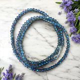 Blue AB 4 mm 24 inch Beaded Necklace