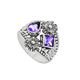 Amethyst Solid 925 Sterling Silver Ring 6.5