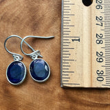 Sapphire Solid 925 Sterling Silver Earrings