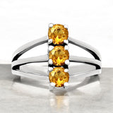 Citrine Solid 925 Sterling Silver Ring 5