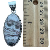 Crazy Lace Agate Solid 925 Sterling Silver Pendant