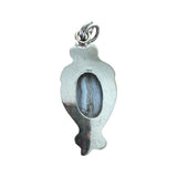 Blue Lace Agate Solid 925 Sterling Silver Pendant