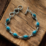 Chrysocolla Solid 925 Sterling Silver Bracelet