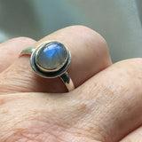 Dainty Labradorite Solid 925 Sterling Silver Ring