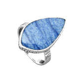 Dumortierite Blue Quartz Solid 925 Sterling Silver Ring 8