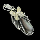 Mother of Pearl BUTTERFLY Solid 925 Sterling Silver Pendant