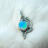 Ethiopian Opal Solid 925 Sterling Silver Pendant