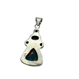 Kingman Turquoise & Spiny Oyster Solid 925 Sterling Silver Pendant