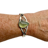 Prehnite Solid 925 Sterling Silver Cuff Bracelet