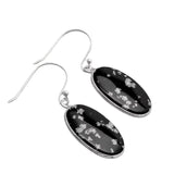 Snowflake Obsidian Solid 925 Sterling Silver Earrings