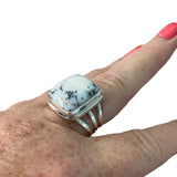 Dendritic Opal Solid 925 Sterling Silver Ring 8.5