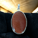 Goldstone Solid 925 Sterling Silver Pendant