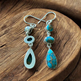 Kingman Blue Turquoise Solid 925 Sterling Silver Earrings