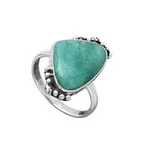 Amazonite Solid 925 Sterling Silver Ring 8.5