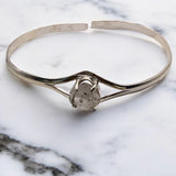 Herkimer Diamond Solid 925 Sterling Silver Cuff Bracelet