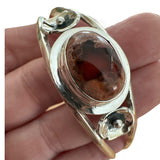 Mexican Fire Opal Solid 925 Sterling Silver Cuff Bracelet