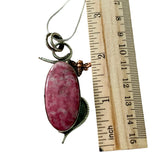 BEE Pink Thulite Solid 925 Sterling Silver Pendant Necklace