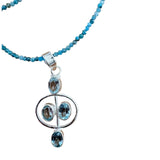 Blue Topaz Solid 925 Sterling Silver Pendant Necklace