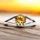 Citrine Solid 925 Sterling Silver Ring 8