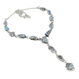 Rough Moonstone Silver Necklace