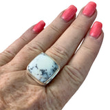 Dendritic Opal Solid 925 Sterling Silver Ring 8.5