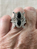 Black Onyx Solid 925 Sterling Silver Ring 8.5