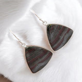 Iron Tiger Eye Solid 925 Sterling Silver Earrings