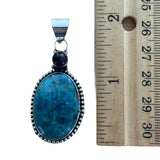 Apatite & Amethyst Solid 925 Sterling Silver Pendant