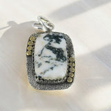 Moss Agate Solid 925 Sterling Silver Pendant