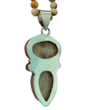 Fossilized Coral Solid 925 Sterling Silver Pendant Necklace