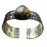 Maligano Jasper Solid 925 Sterling Silver Cuff Bracelet