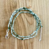 Green Rutilated Quartz 3 mm Beaded Necklace