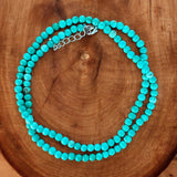 Turquoise 4 mm Beaded Necklace