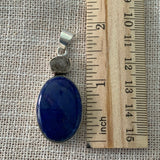 Blue Lapis & Herkimer Diamond Solid 925 Sterling Silver Pendant