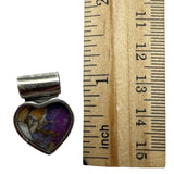 HEART Purple Turquoise & Oyster Solid 925 Sterling Silver Pendant