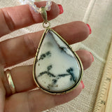 Dendritic Opal Solid 925 Sterling Silver Pendant Necklace