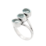 Blue Topaz Solid 925 Sterling Silver Ring 7