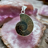 Ammonite Solid 925 Sterling Silver Pendant