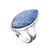 Dumortierite Blue Quartz Solid 925 Sterling Silver Ring 7.5