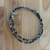 Black & Silver Seed Bead Necklace