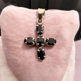 CROSS Black Onyx Solid 925 Sterling Silver Pendant