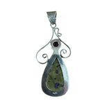 Atlantasite & Amethyst Solid 925 Sterling Silver Pendant