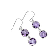 Amethyst Solid 925 Sterling Silver Earrings