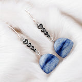 Dumortierite Blue Quartz Solid 925 Sterling Silver Earrings