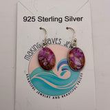 Kingman Pink Dahlia Turquoise Solid 925 Sterling Silver Earrings