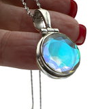 Mercury Mystic Topaz Solid 925 Sterling Silver Pendant Necklace