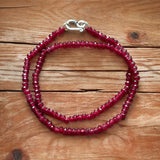 Garnet 4 mm 16 inch Beaded Necklace